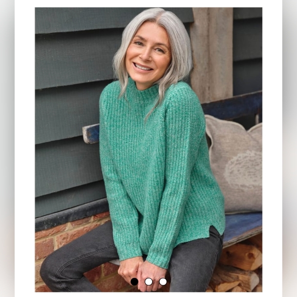 Woolovers Lambswool Twist Turtleneck Sweater - Picture 3 of 5